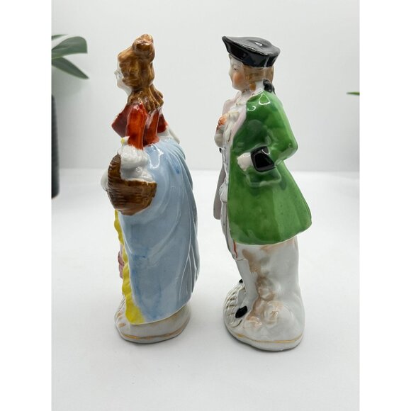 Vintage Porcelain Figurines Set - Man & Woman In Traditional Colonial Attire - H - Picture 3 of 5